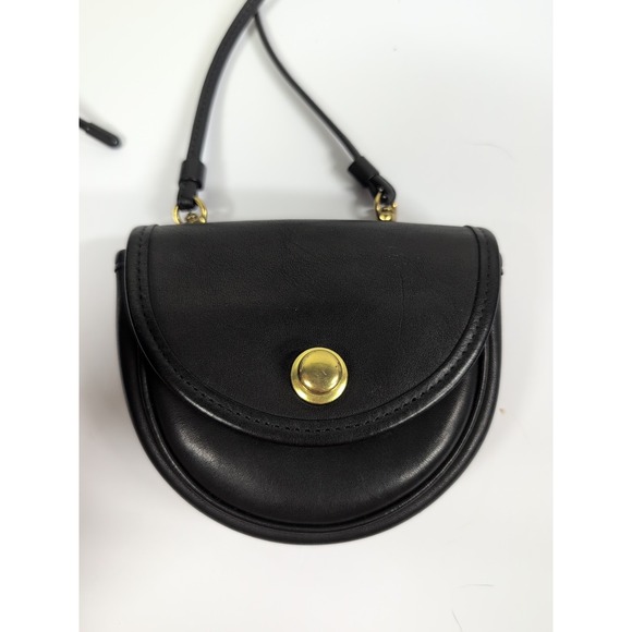 Vintage COACH black Leather Mini Belt or Crossbody Bag Authentic - Picture 3 of 8